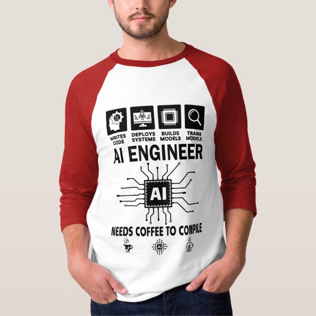 Rolig AI-ingenjör Artificiell intelligens Teknik T Shirt (Framsida)