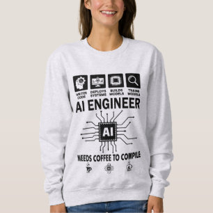 Rolig AI Ingenjör Kodande Programmerare Utvecklare T Shirt