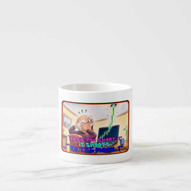 Rolig Aktiehandlare Kort squeeze Panik Ritning Espressomugg (Framsidan)