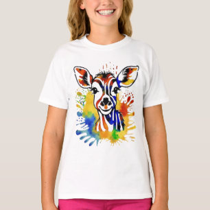 Rolig akvarell färgrik antilop t shirt