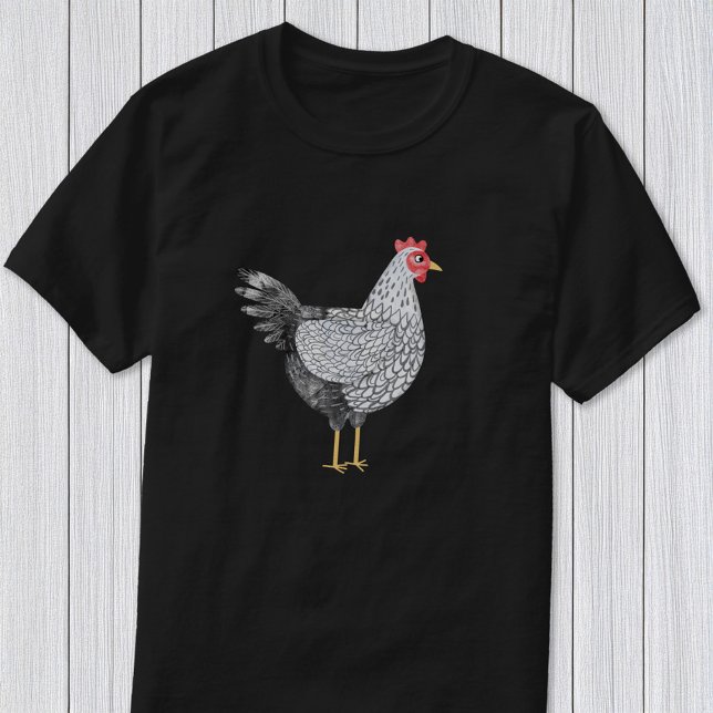 Rolig akvarell Wyandotte-höna fjäderfä T Shirt (Fun Wyandotte chicken shirt for poultry and bird lovers)