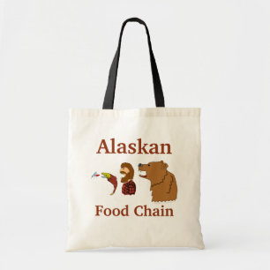Rolig Alaska souvenirmat kedjar björnen och mygga Tygkasse