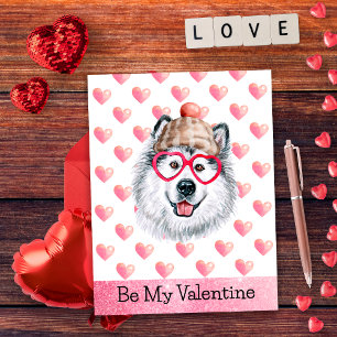 Rolig Alaskan Be My Valentine Hund Alla Hjärtans D Helg Vykort