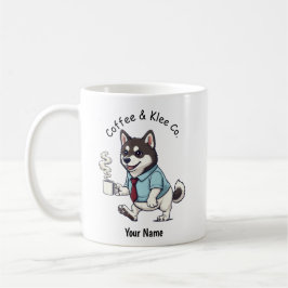 Rolig Alaskan Klee Kai Affärsdress Kaffe Kaffemugg
