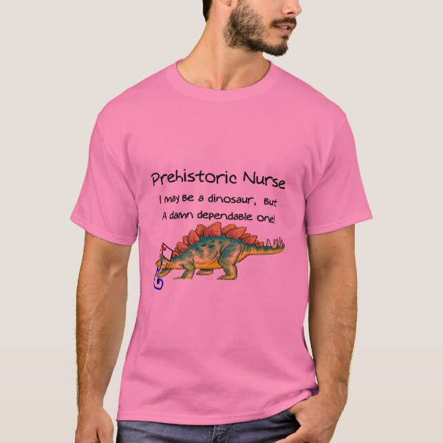Rolig "äldre/avgick" sjuksköterskaT-tröja Tee Shirt (Framsida)