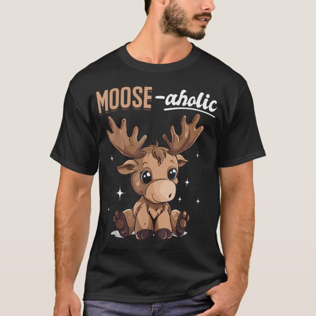 Rolig Älg Djur T Shirt (Framsida)