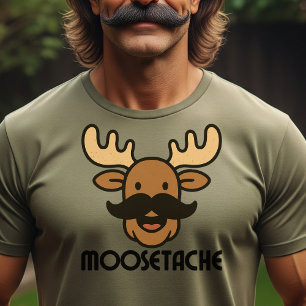 Rolig Älg Med Mustasch Pappapresenter T Shirt