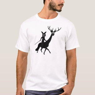 rolig älg- och kaninsymbol tee