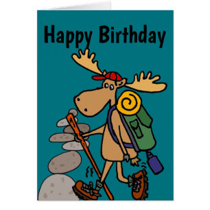 Rolig älg som fotvandrar med rösetecknaden hälsningskort