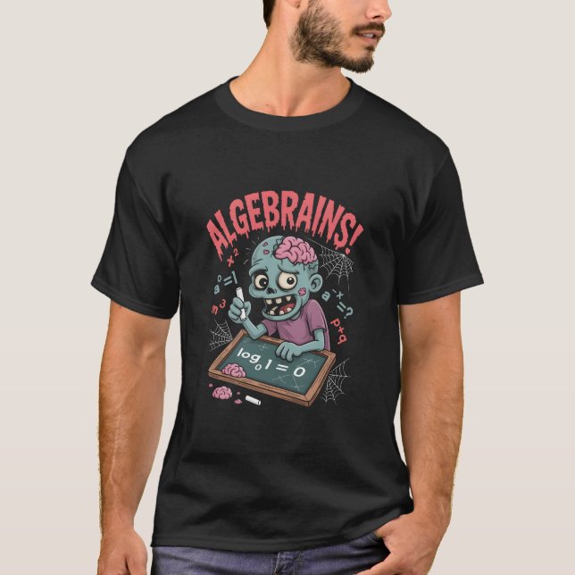 Rolig Algebra Zombie Matematiklärare Halloween  T Shirt (Framsida)