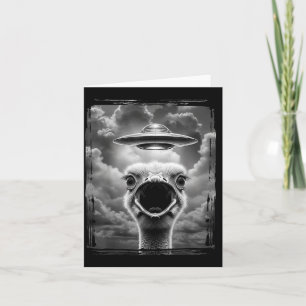 Rolig Alien Kalkon Ufo Selfie Tacksgiving Meme Kort