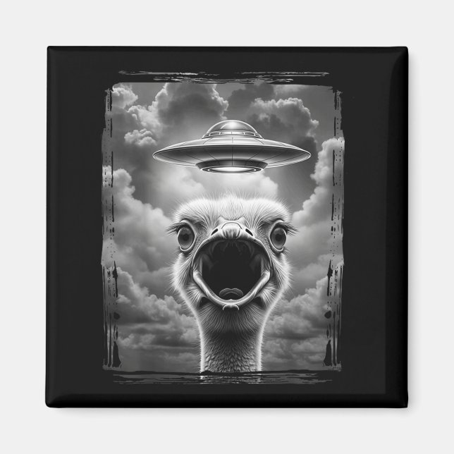 Rolig Alien Kalkon Ufo Selfie Tacksgiving Meme  Magnet (Framsidan)
