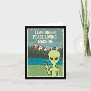 Rolig Alien Lev I Fred Naturälskare Retro Jorden Kort