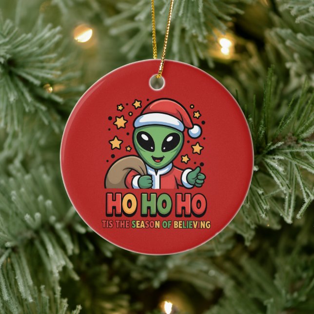 Rolig Alien Tomte  Julgransprydnad Keramik (Träd)