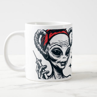 Rolig aliens hypodermisk nål dos av verklighet jumbo mugg
