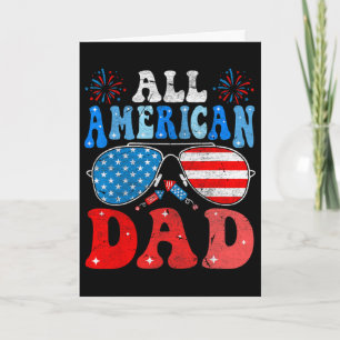 Rolig All American Pappa 4:e Juli Patriotisk Match Kort