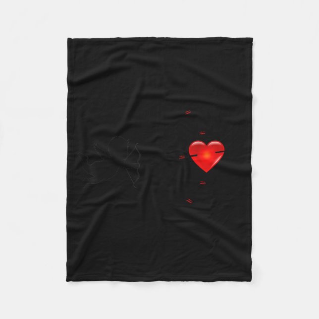 Rolig Alla hjärtans dag - Cud Heart & Arrows Tee S Fleecefilt (Framsidan)