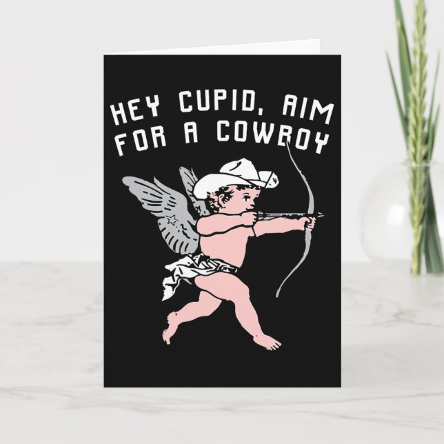 Rolig Alla Hjärtans Dag Hej Cupid  Kort (Framsida)