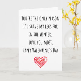 Rolig Alla hjärtans dag jag rakade mina ben veckad Kort