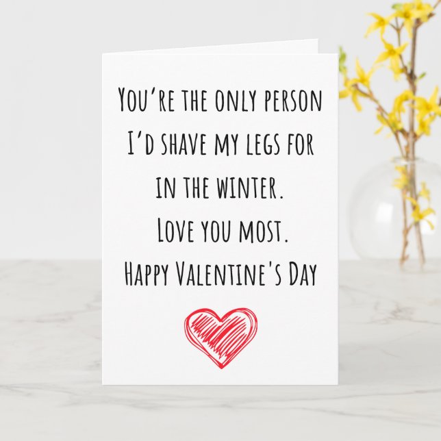 Rolig Alla Hjärtans Dag Jag Rakade Mina Benen Vikt Kort (Gul blomma)