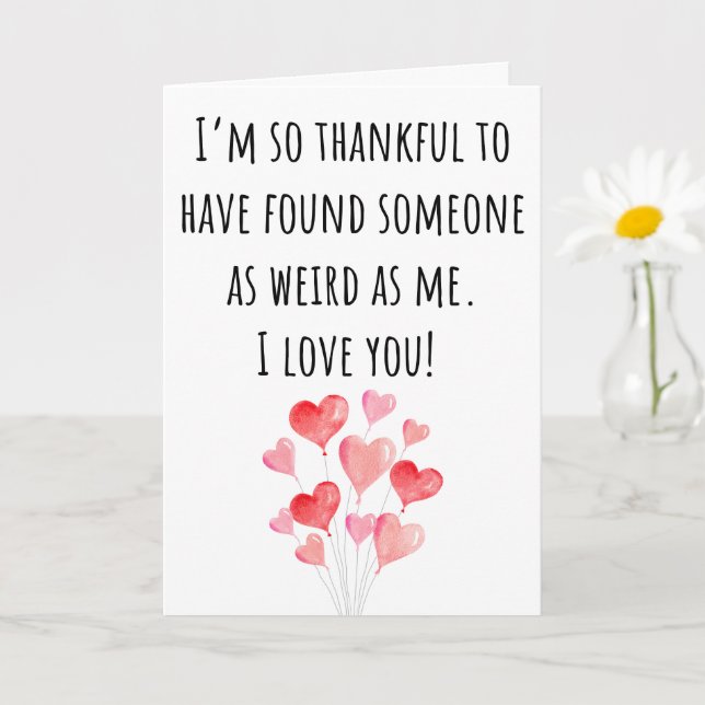 Rolig Alla hjärtans dag lika konstig som jag vikta Kort (Liten växt)