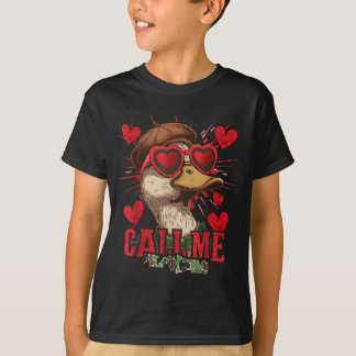 Rolig Alla hjärtans dag Pojke Anka Jakt Ring Mig T Shirt