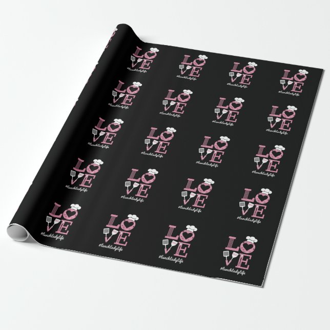 Rolig Alla Hjärtans Dag-presenter för Lunchdamens  Presentpapper (Utrullad)