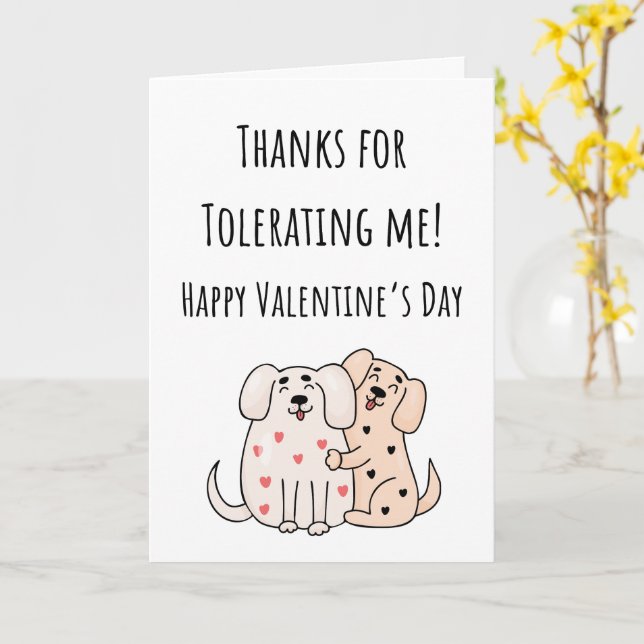 Rolig Alla Hjärtans Dag Tack För Att Du Tålt Mig V Kort (Gul blomma)