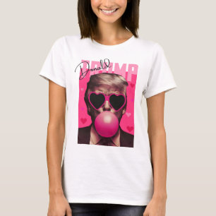 Rolig Alla Hjärtans Dag Trump Rosa Bubble Gum Söt T Shirt