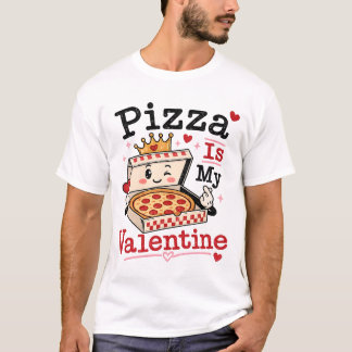 Rolig Alla Hjärtansdags Singel Pizza Är Min Älskli T Shirt