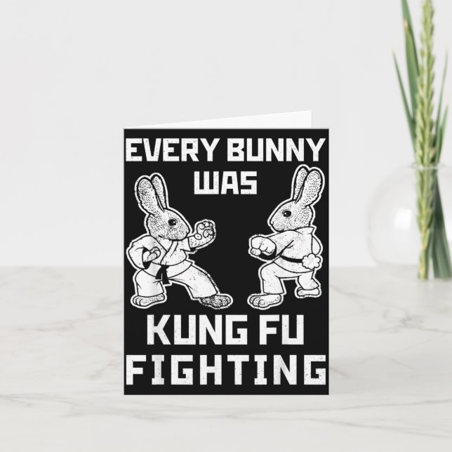 Rolig Alla Kaniner Var Kung Fu Fighting Påsk Kort (Framsida)