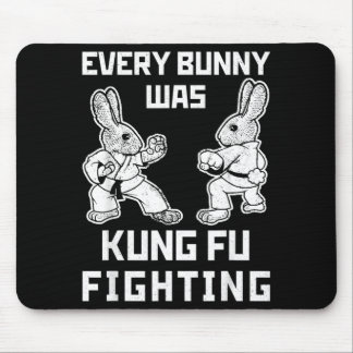 Rolig Alla Kaniner Var Kung Fu Fighting Påsk Musmatta