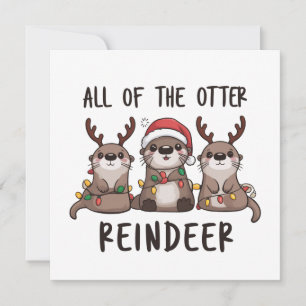 Rolig Alla Utter Renar Jul Djur Julkort