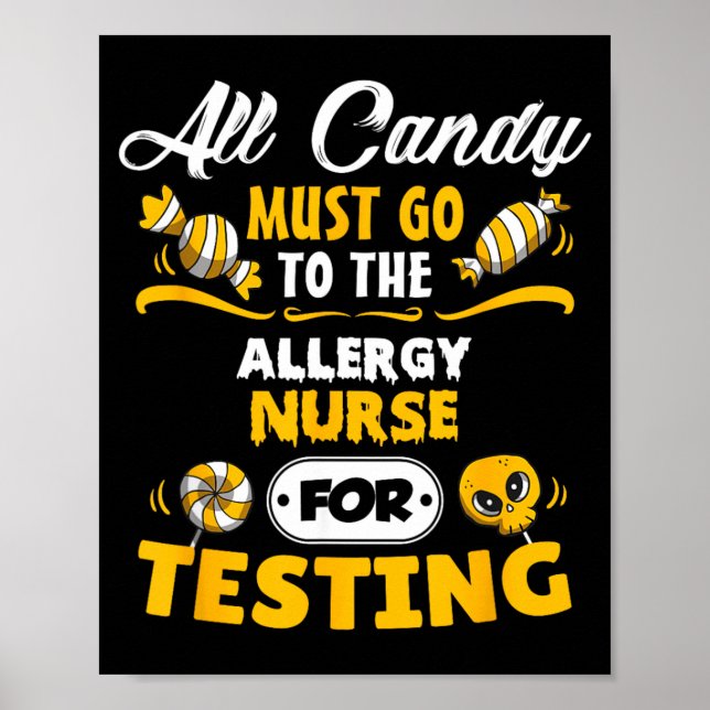 Rolig allergisjuksköterska Halloween Poster (Framsidan)