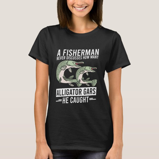 Rolig Alligator Gar Fiske 2 T Shirt (Framsida)