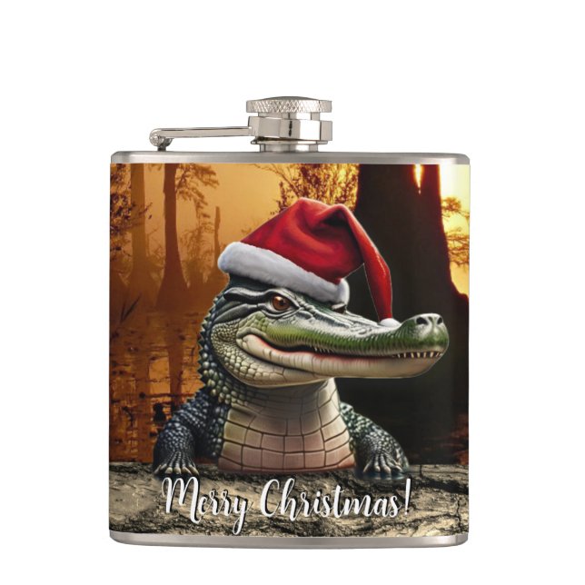 Rolig Alligator i en Tomtehatt Fickplunta (Framsidan)