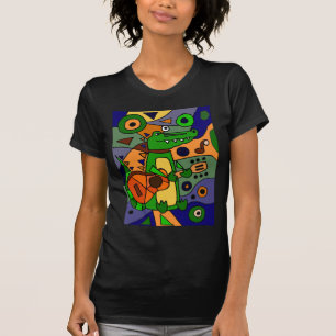 Rolig alligator som leker gitarroriginalmodern tee
