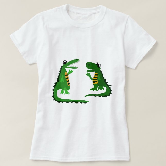 Rolig alligator som talar till krokodilen t-shirt (Design framsida)