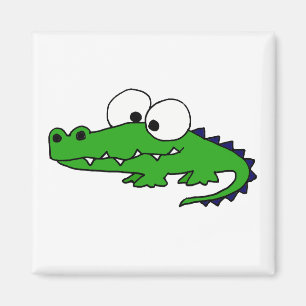 Rolig alligatortecknad magnet