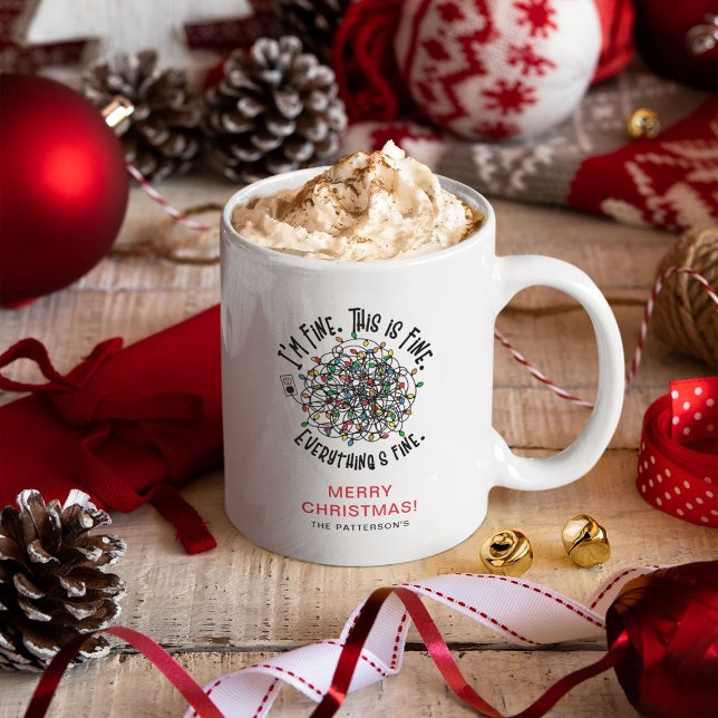 Rolig 'Allt är bra' jul  Kaffemugg (Skapare uppladdad)