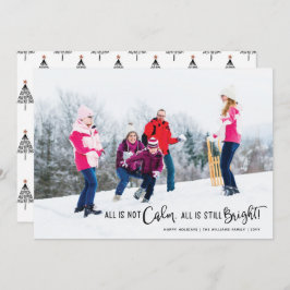 Rolig Allt är inte lugnt Minimalistisk Trädskript Julkort