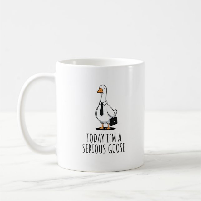 Rolig Allvarlig Gås Kontor Kaffemugg (Vänster)