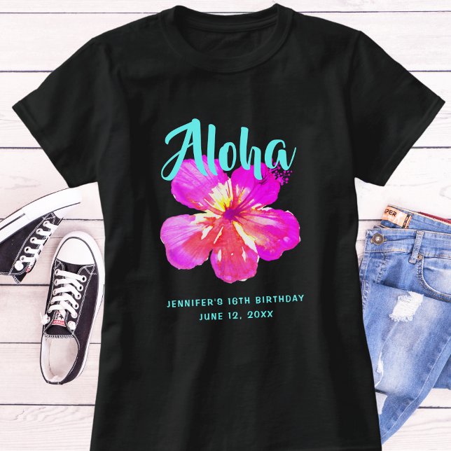 Rolig Aloha Tropical Födelsedags Luau Party T-shir T Shirt (Skapare uppladdad)