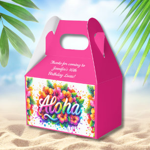 Rolig Aloha Tropisk Födelsedags Luau Rosa Presentaskar