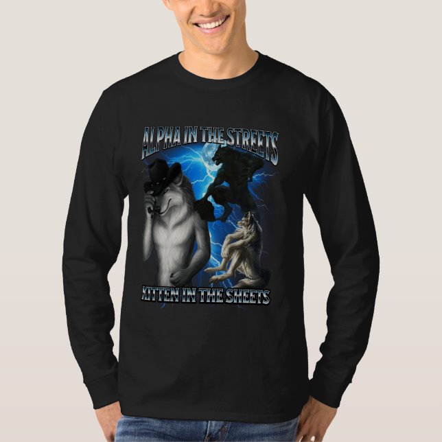 Rolig Alpha Wolf Meme Alpha Gator Kitten Lakan  T Shirt (Framsida)