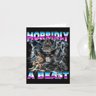 Rolig Alpha Wolf Meme Morbidly A Beast Design Kort