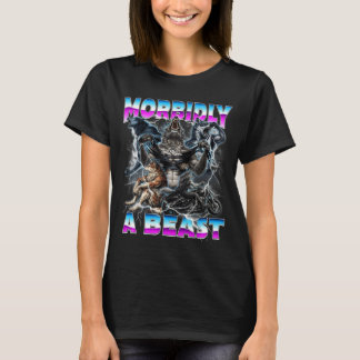 Rolig Alpha Wolf Meme Morbidly A Beast Design T Shirt