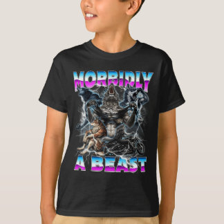 Rolig Alpha Wolf Meme Morbidly A Beast Design T Shirt