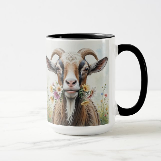 Rolig älskvärd gammal get, djur, gårdsdjur mugg (Höger)