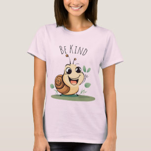 Rolig älskvärd leende Snigel Karaktär Vänlig T Shirt